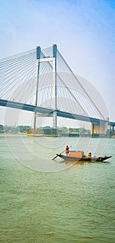 Vidyasagar Setu is a cable-stayed toll bridge over the Hooghly River, connectingÂ KolkataÂ and Howrah, West Bengal, India.